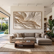 3D-Textured Art｜Earthy‑Tone Soft Fold Abstract Wall Painting