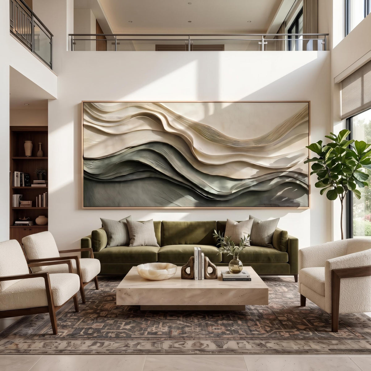 3D Texture Abstract Art｜Layered Wave Abstract Wall Art