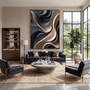 3D-Textured Art | Layered Wave Wall Art