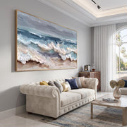 3D-Textured Art | Blue and white waves