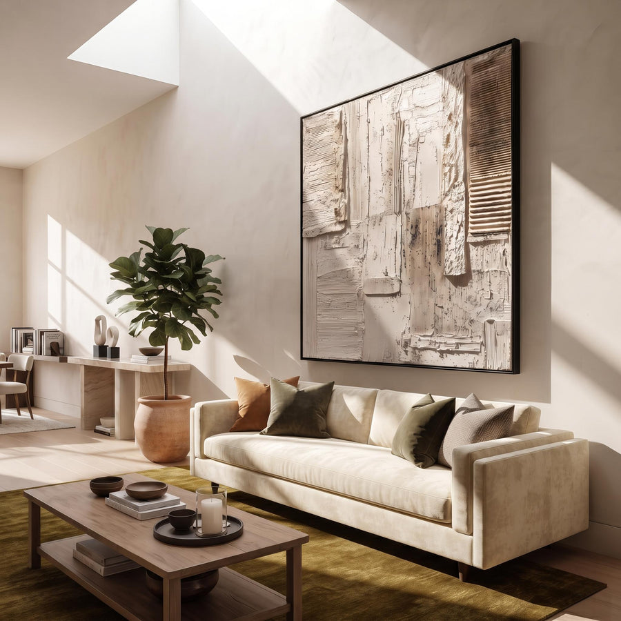 Wabi-Sabi Art | Cream 3D Abstract Wall Art