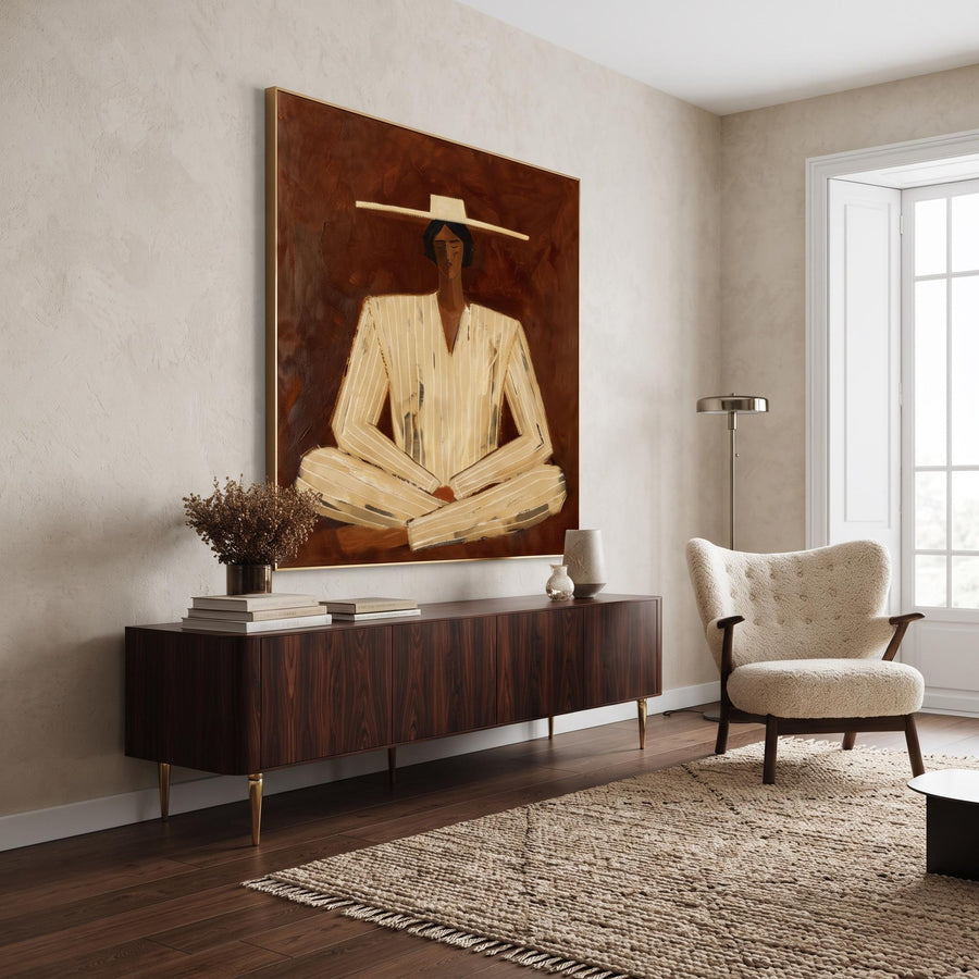 Vintage Americana Art | Loneliness beneath the brim of the hat