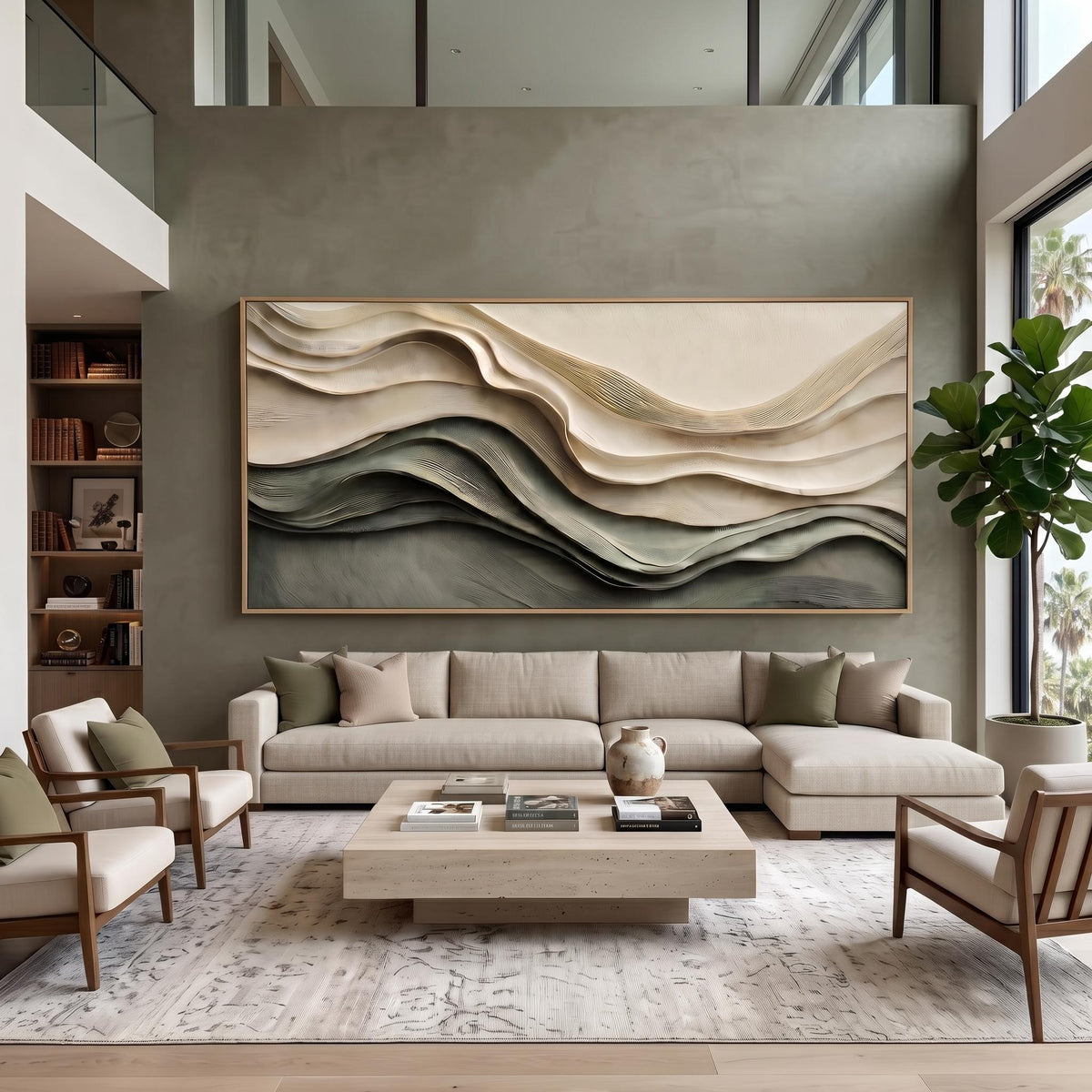 3D Texture Abstract Art｜Layered Wave Abstract Wall Art