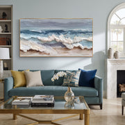 3D-Textured Art | Blue and white waves