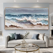 3D-Textured Art | Blue and white waves