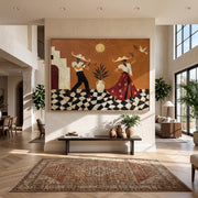 Bohemian Art | Boho Jazz Trumpeter & Dancer Wall Art