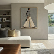 Contemporary Luxe Art | Elegant Walking Woman