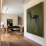 Abstract Art｜Black Horse & Rider Wall Art