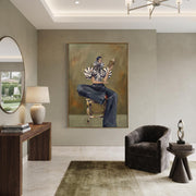 Contemporary Luxe Art | Lady Reading Book Contemporary Luxe Wall Art