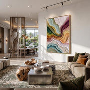 3D-Textured Art | Multicolor Layer Flow Abstract Wall Painting