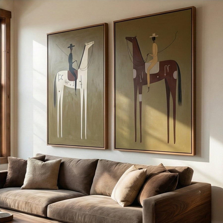 Vintage Americana Art | Guardians' Pause