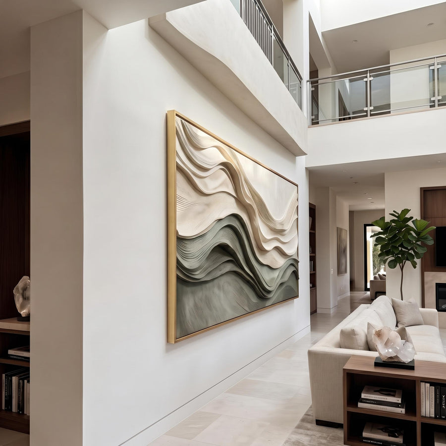 3D Texture Abstract Art｜Layered Wave Abstract Wall Art