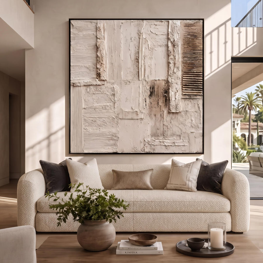 Wabi-Sabi Art | Cream 3D Abstract Wall Art