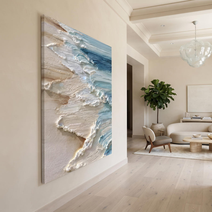 3D-Textured Art | Abstract Ocean Oil Painting