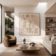 Wabi-Sabi Art | Cream Block Relief Abstract Wall Art