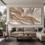 3D-Textured Art｜Earthy‑Tone Soft Fold Abstract Wall Painting