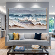 3D-Textured Art | Blue and white waves