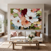 3d Textured Art | Colorful Textured Floral Wall Painting