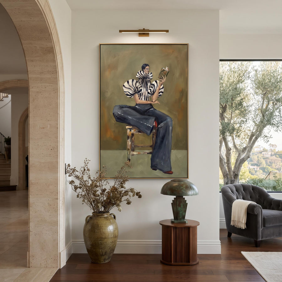 Contemporary Luxe Art | Lady Reading Book Contemporary Luxe Wall Art