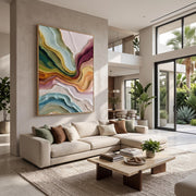 3D-Textured Art | Multicolor Layer Flow Abstract Wall Painting