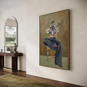 Contemporary Luxe Art | Lady Reading Book Contemporary Luxe Wall Art