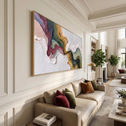 3D-Textured Art｜Multicolor Swirl Abstract Wall Painting