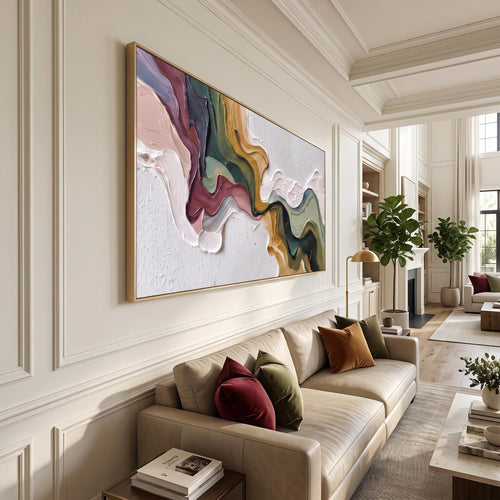 3D-Textured Art | Multicolor Swirl Abstract Wall Painting