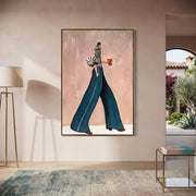 Contemporary Luxe Art | Stylish Walking Lady Contemporary Luxe Wall Art