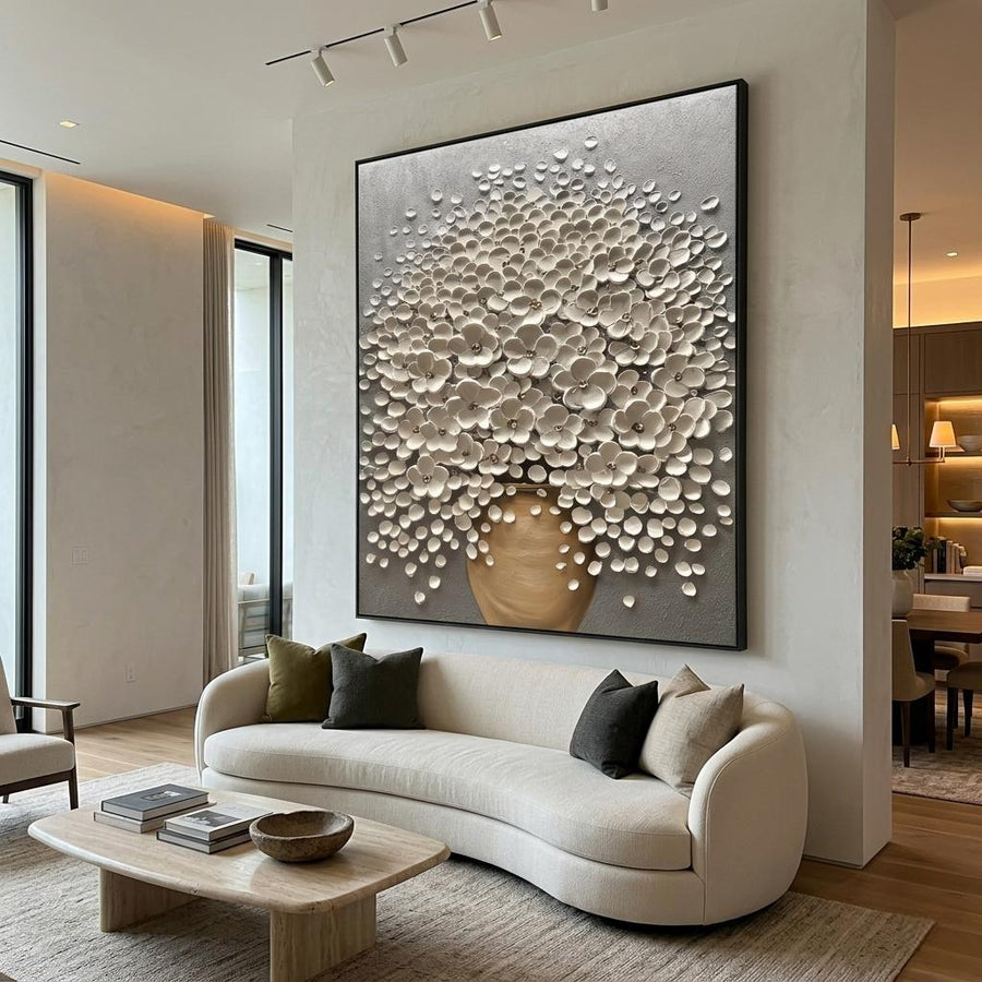 3D-Textured Art | Luxury 3D Blossom Wall Painting