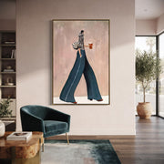 Contemporary Luxe Art | Stylish Walking Lady Contemporary Luxe Wall Art