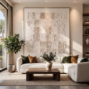 Wabi-Sabi Art | Cream Block Relief Abstract Wall Art