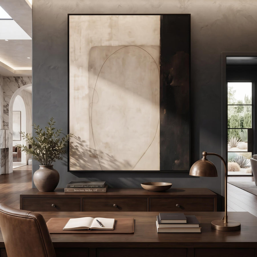 Wabi-Sabi Art | Earth‑Tone Minimalist Abstract Wall Art
