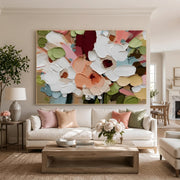 3d Textured Art | Colorful Textured Floral Wall Painting