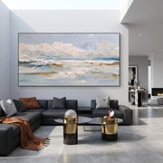3D-Textured Art | Abstract white waves and the sky