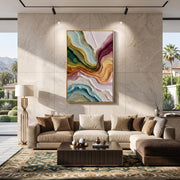 3D-Textured Art | Multicolor Layer Flow Abstract Wall Painting