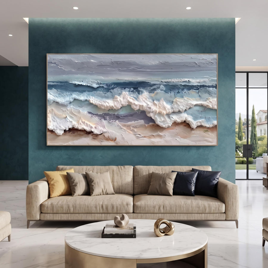 3D-Textured Art | Blue and white waves