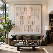 Wabi-Sabi Art | Cream Block Relief Abstract Wall Art