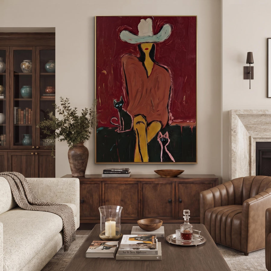 POP Art | Western Woman and Cat
