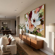3d Textured Art | Colorful Textured Floral Wall Painting