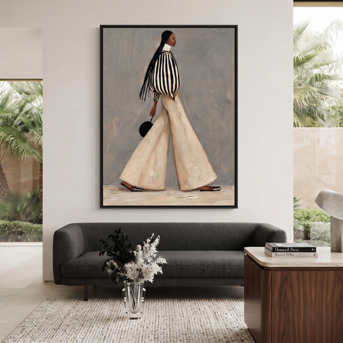 Contemporary Luxe Art | Elegant Walking Woman