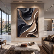 3D-Textured Art | Layered Wave Wall Art