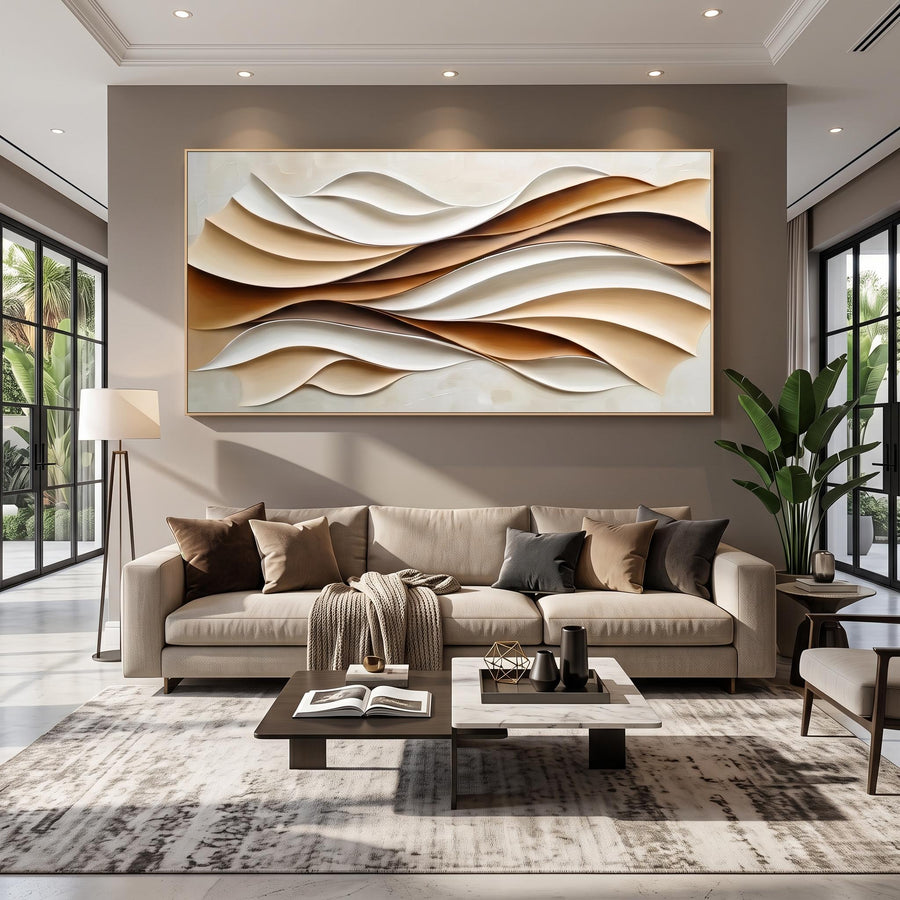 3D-Textured Art｜Layered Wave Wall Art