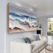 3D-Textured Art | Blue and white waves