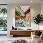3D-Textured Art | Multicolor Layer Flow Abstract Wall Painting