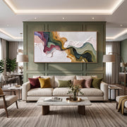 3D-Textured Art｜Multicolor Swirl Abstract Wall Painting