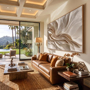 3D-Textured Art｜Earthy‑Tone Soft Fold Abstract Wall Painting