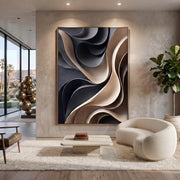 3D-Textured Art | Layered Wave Wall Art