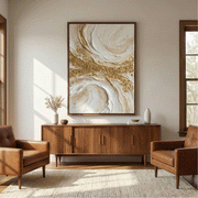 Contemporary Luxe Art | Golden Swirl