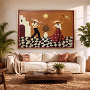 Bohemian Art | Boho Jazz Trumpeter & Dancer Wall Art
