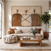 Abstract Art | Earthy‑Tone Minimal Abstract Figure Wall Painting